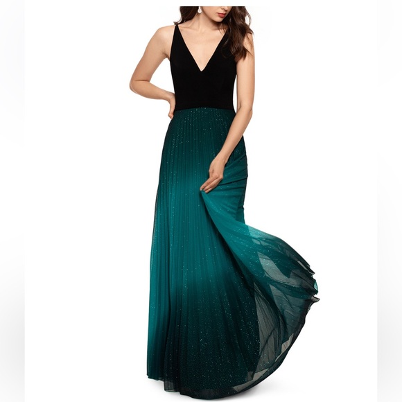 Betsy and Adam ombre pleated glitter-skirt gown - Picture 11 of 11